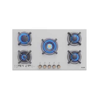 اجاق گاز توکار ۵ شعله آلتون مدل IG531DWN شیشه سفید تایمردار