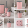 ست سرویس بهداشتی ۵ پارچه کنتراست مدل Roma Pink
