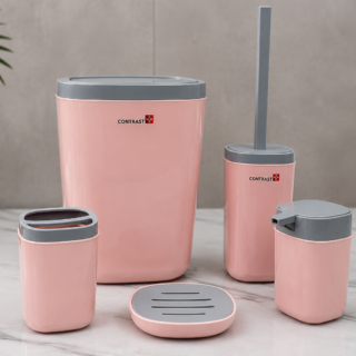 ست سرویس بهداشتی ۵ پارچه کنتراست مدل Roma Pink