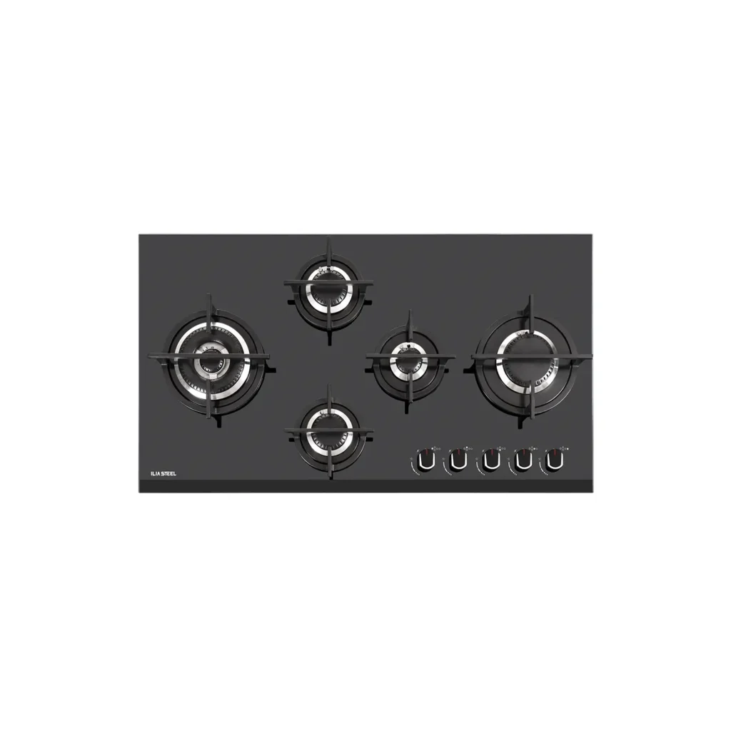 اجاق گاز رومیزی ایلیااستیل مدل G 531 (شیشه مشکی ۵ شعله)