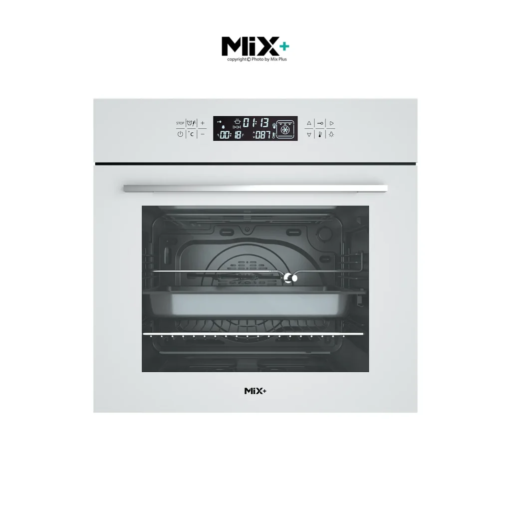 فر توکار برقی میکس پلاس مدل E6500W شیشه سفید