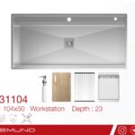 سینک باکسی استیل SB31104تک لگنه بدون سینی