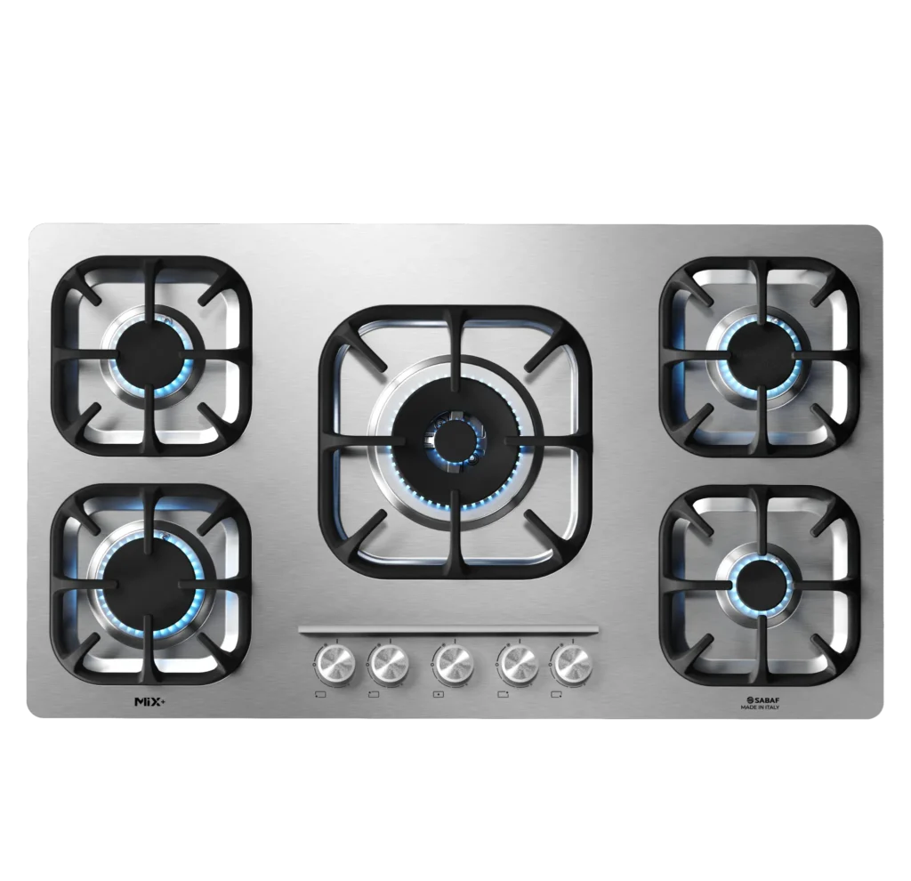 اجاق گاز صفحه ای میکس پلاس مدل 523SF استیل ۵ شعله