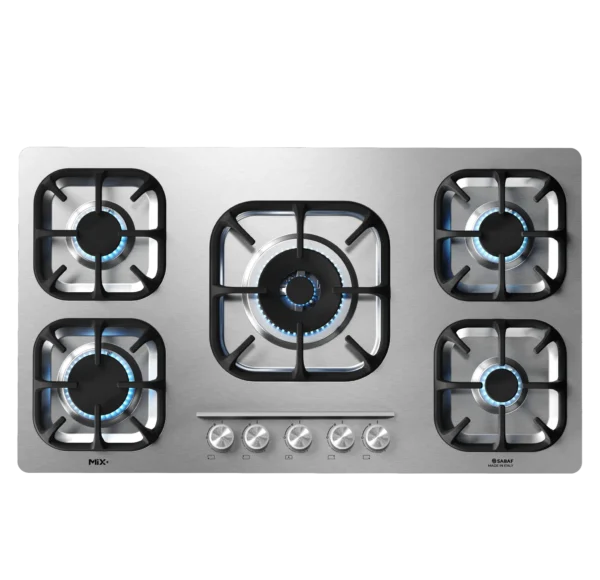 اجاق گاز صفحه ای میکس پلاس مدل 523SF استیل ۵ شعله