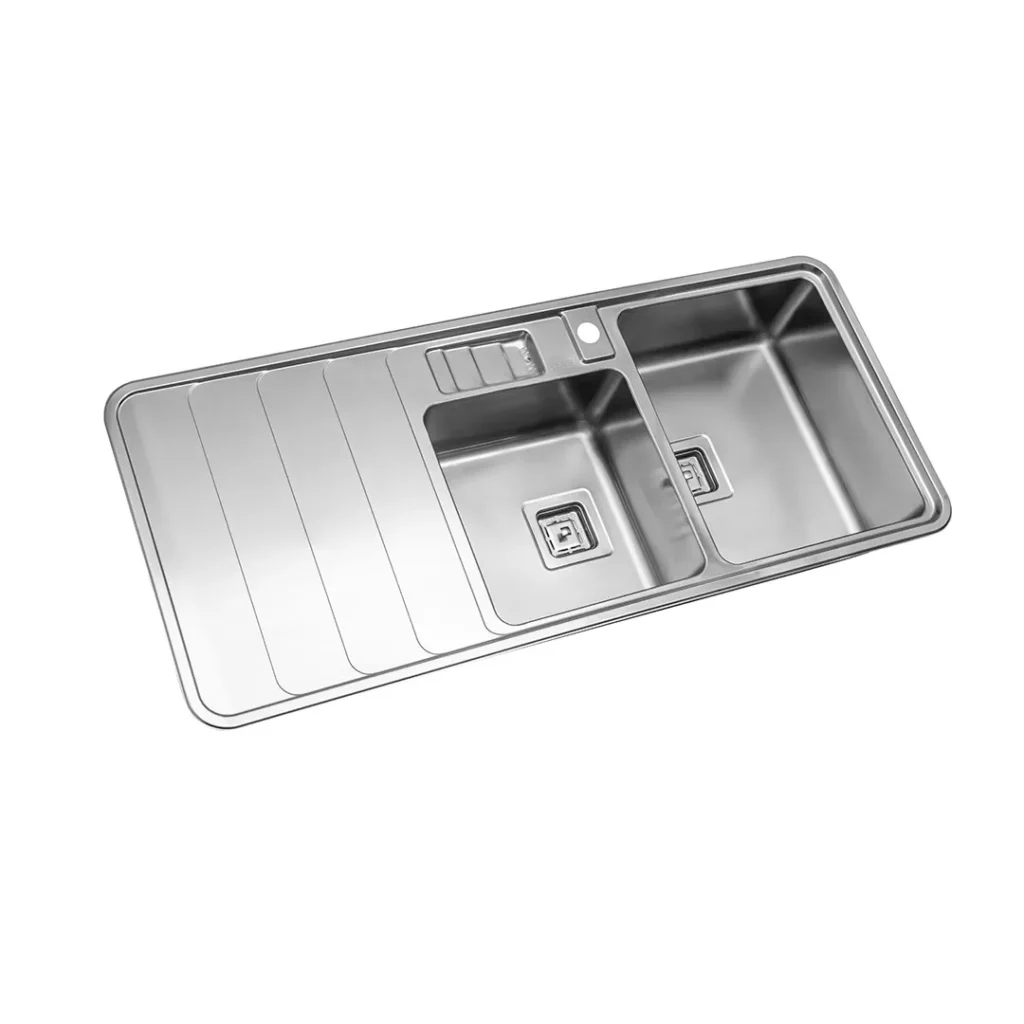 سینک دو لگنه باکسی استیل البرز 856 توکار