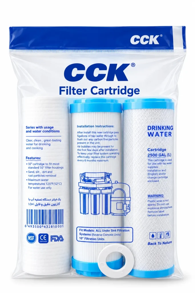 فیلتر دستگاه تصفیه آب CCK پک 3 عددی مدل کلین
